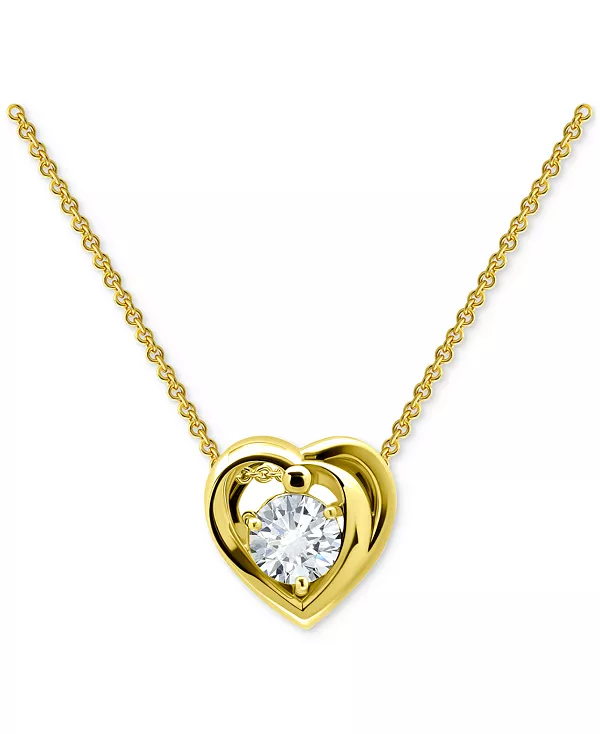 

Ожерелье с подвеской в форме сердца из кубического циркония, 18-каратное золото и стерлинговое серебро, 16 дюймов + 2-дюймовая удлинительная вставка, эксклюзивно в Macy's Giani Bernini, gold