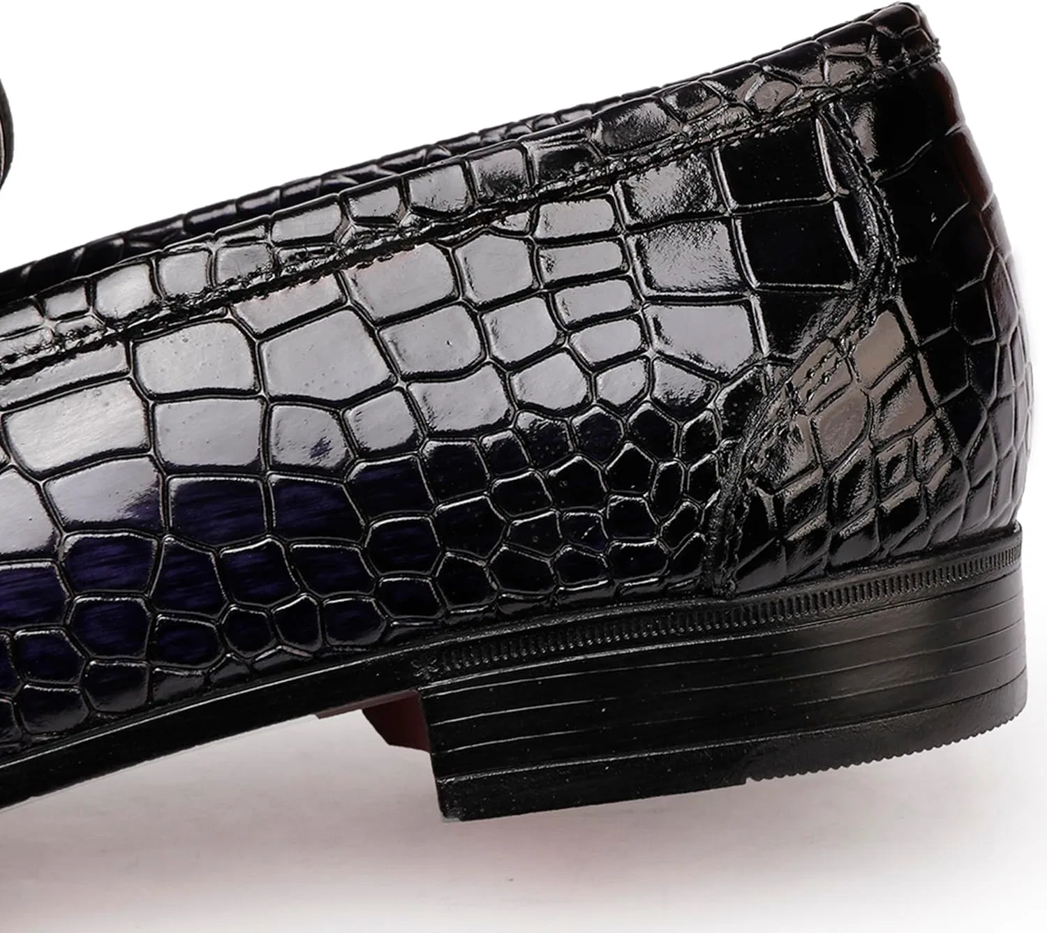 Лоферы мужские с принтом крокодила, Formal Leather, синие — фото 4