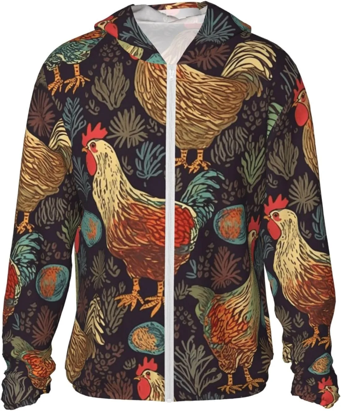 

Мужская толстовка с капюшоном UPF 50+ на молнии, с длинным рукавом и принтом FHEBNDS