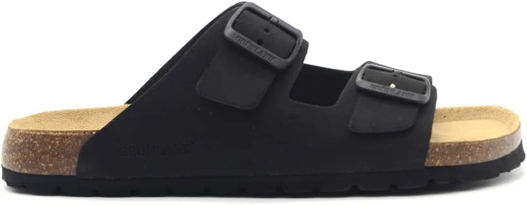 Мужские лоферы Grunland BOBO CB0812 из эко-замши с двойной пряжкой GRÜNLAND il benessere è naturale, Schwarz