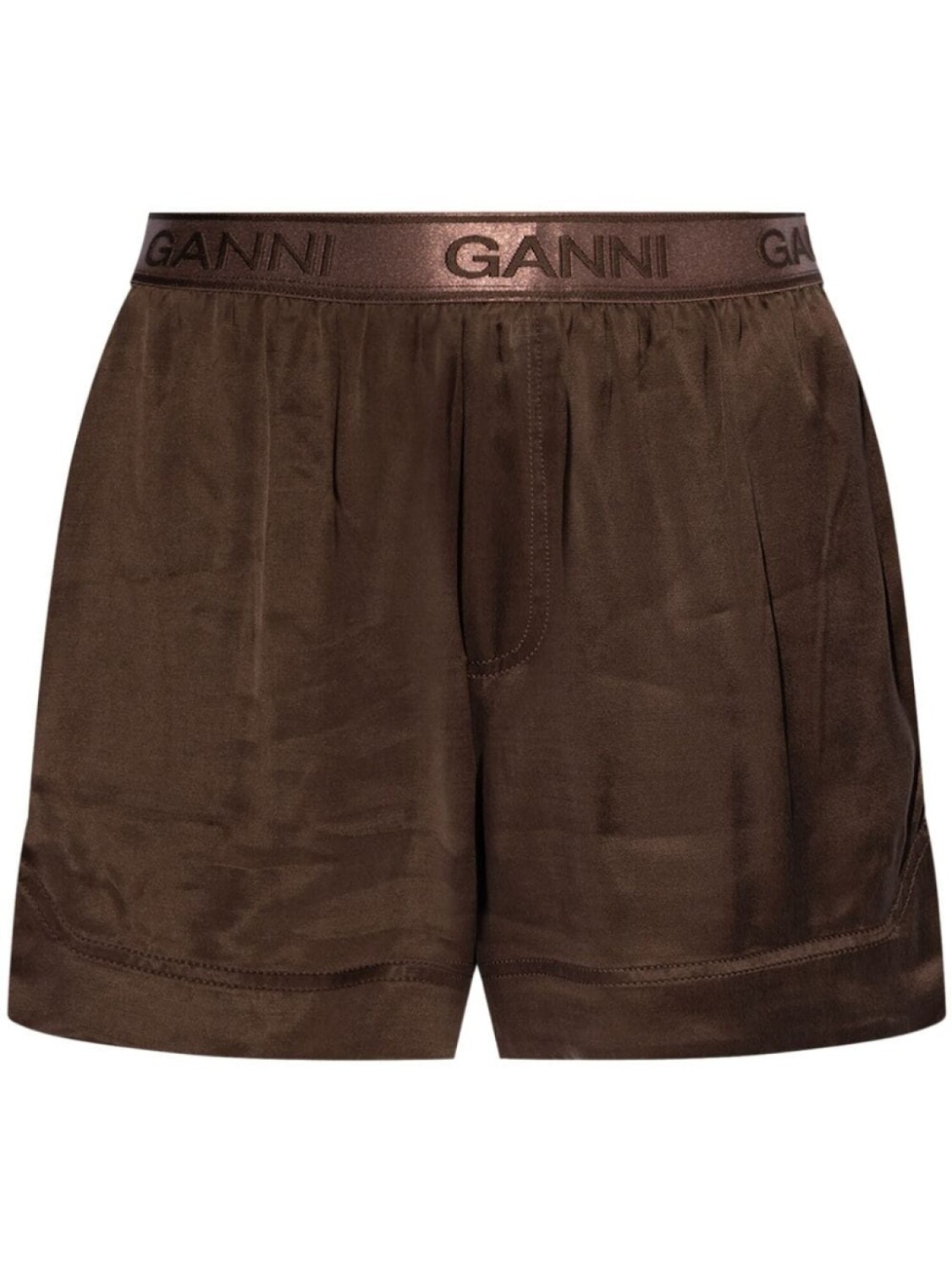 

GANNI шорты с логотипом, коричневый