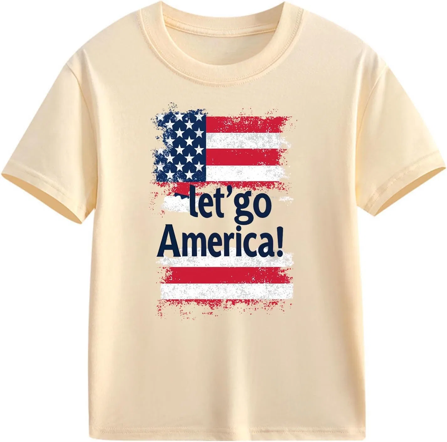 Футболка с принтом American Flag, Zzalalana, девочки, Khaki — фото 4