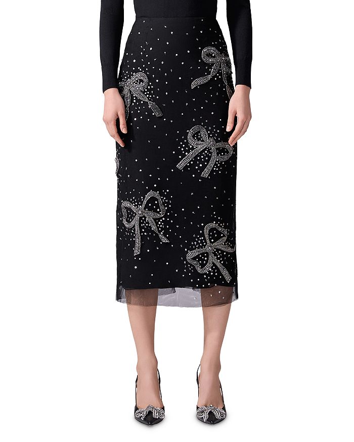 

Юбка миди с декоративными элементами Carolina Herrera, черный
