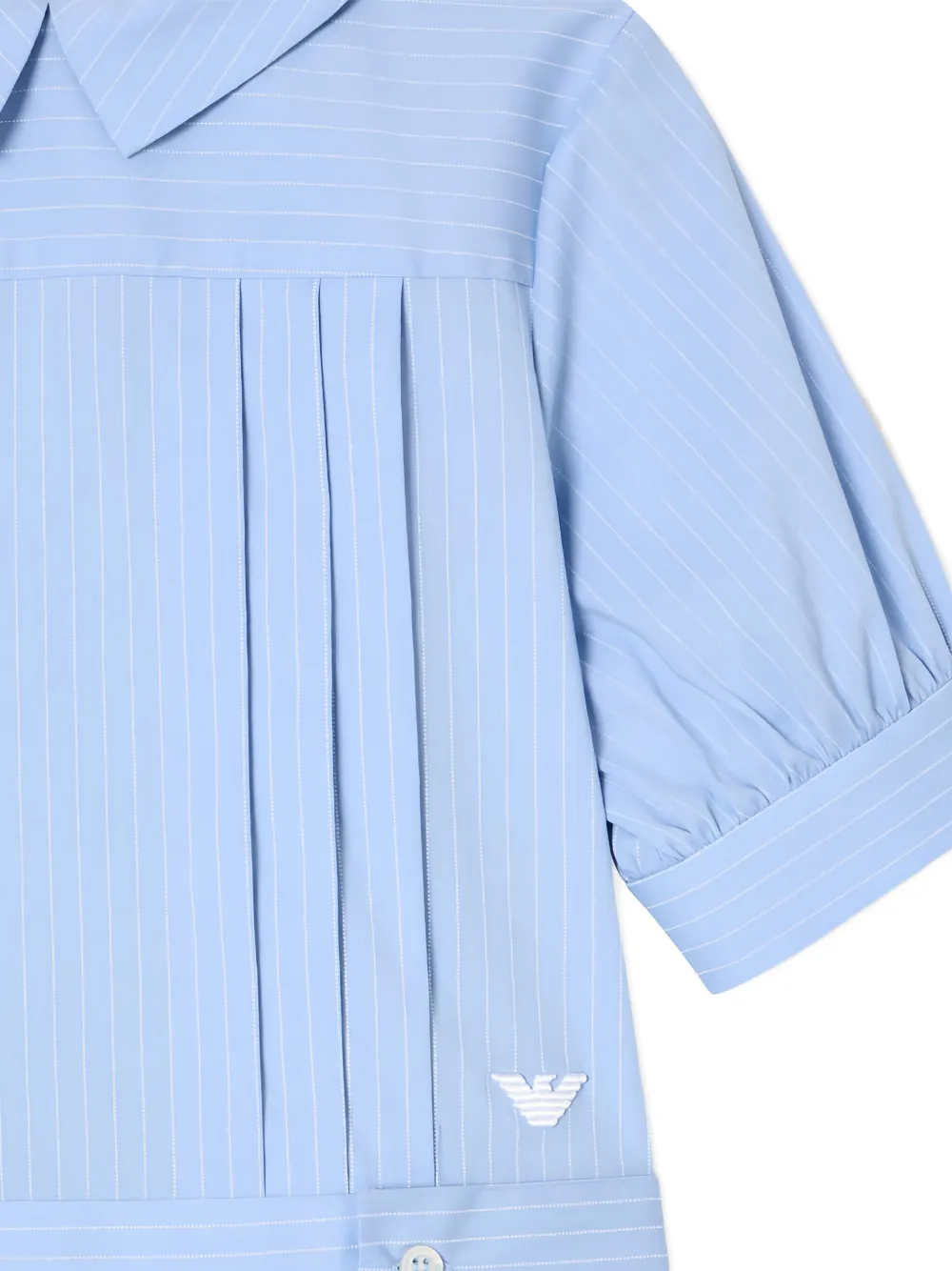 Платье в полоску с плиссировкой Emporio Armani Kids, синий — фото 3