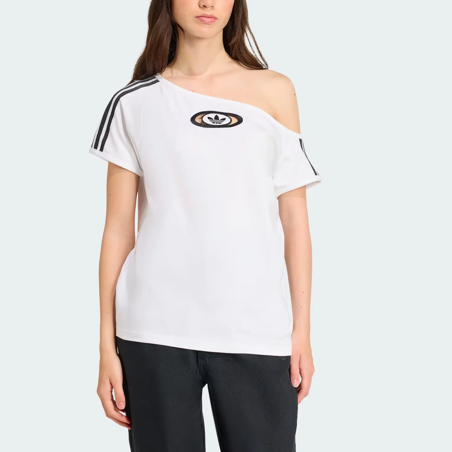 Футболка Adidas Campus 2000 с овальной деталью 3 полосы Adidas Originals, белый — фото 4
