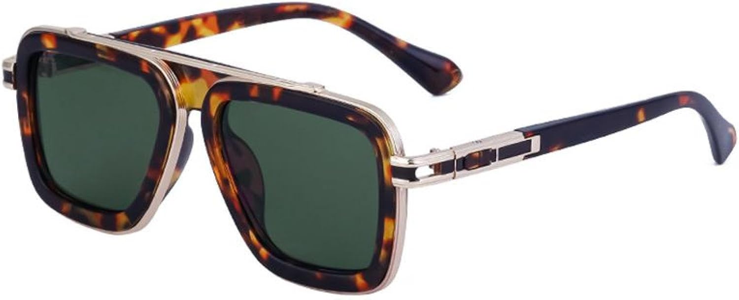 

Крупные солнцезащитные очки для мужчин, большая оправа, роскошные винтажные очки для вождения, защита от УФ-излучения UV400, стимпанк, металлическая оправа TVTBBVV, C5demig15