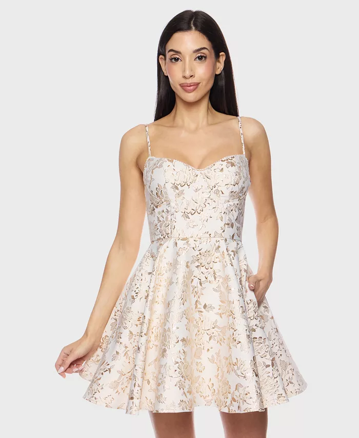 

Женское платье без рукавов с жаккардовым узором, силуэт "фит-энд-флэр" B Darlin