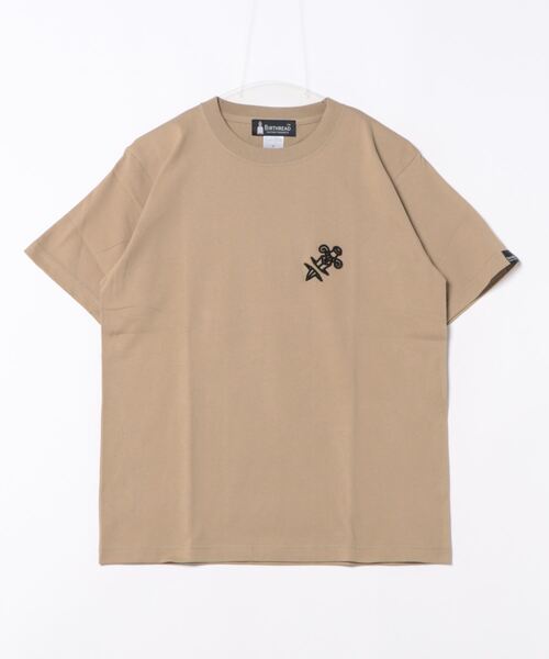 

Футболка с коротким рукавом, 3D-вышивка в виде татуировки, бренд JUGLANS, цвет бежевый, вес 176 г