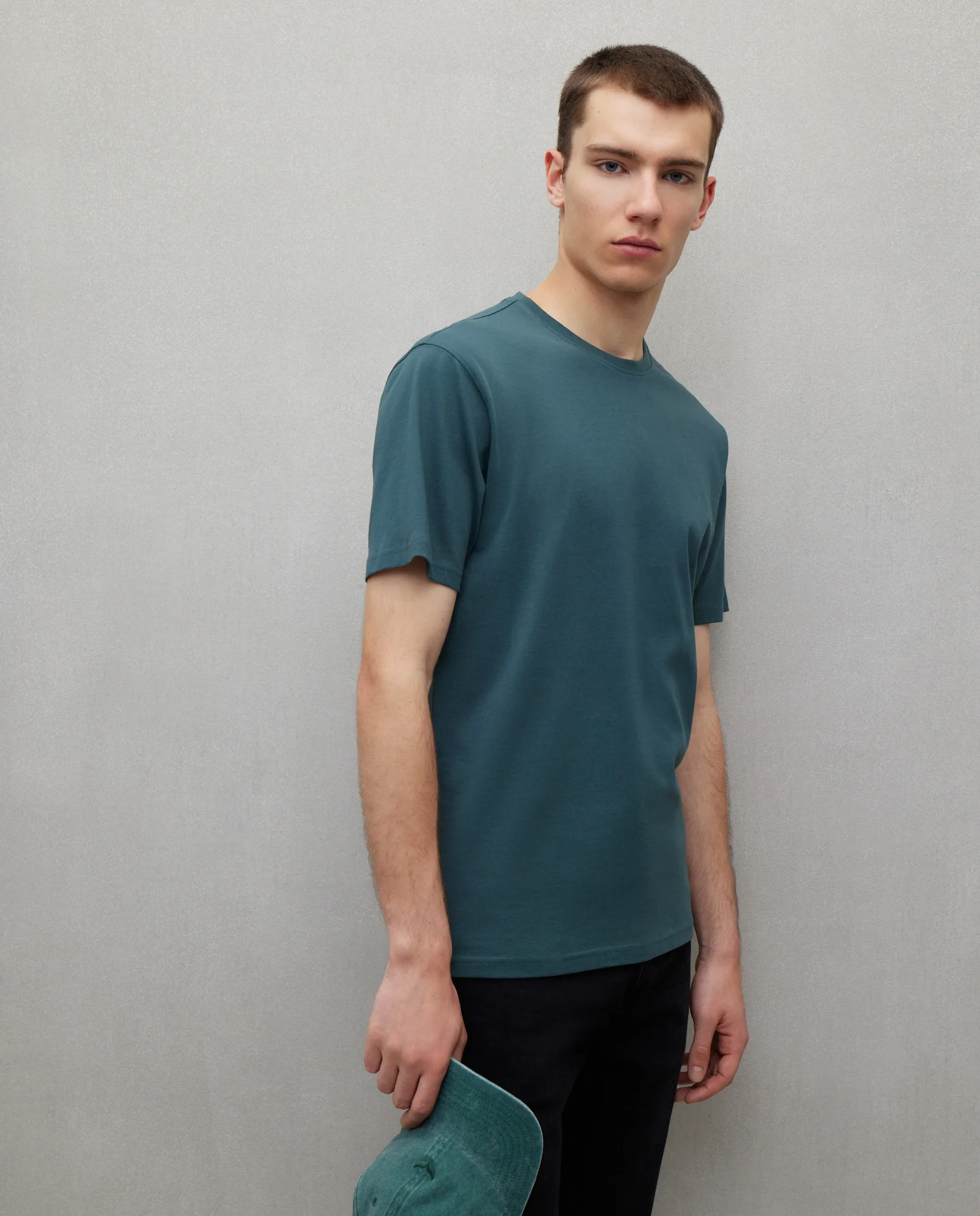 

Мужская однотонная футболка Easy Wear, темно-зеленый