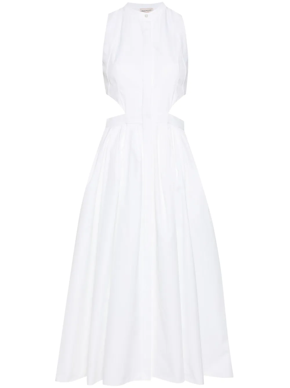 

Платье миди с вырезом Alexander McQueen, белый