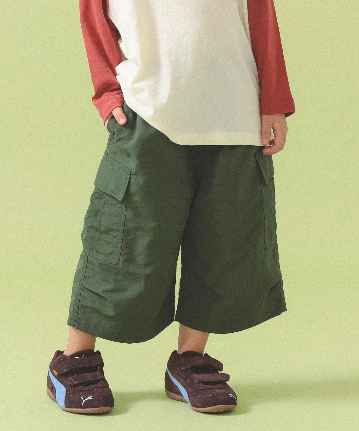 Шорты-карго 26SS (90~140 см) Kodomo Beams, OLIVE