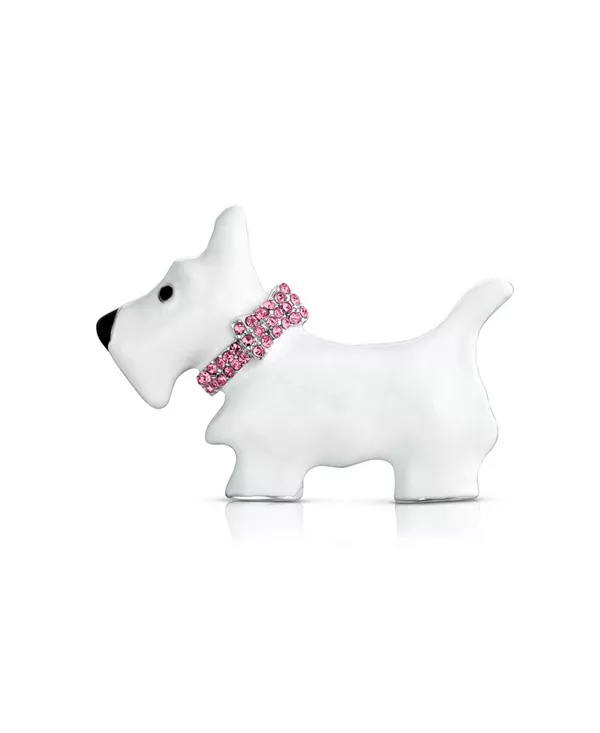 

Крупная эффектная брошь-булавка в виде собаки с синими или розовыми кристаллами, серебряный тон, 1,3 дюйма Bling Jewelry, pink