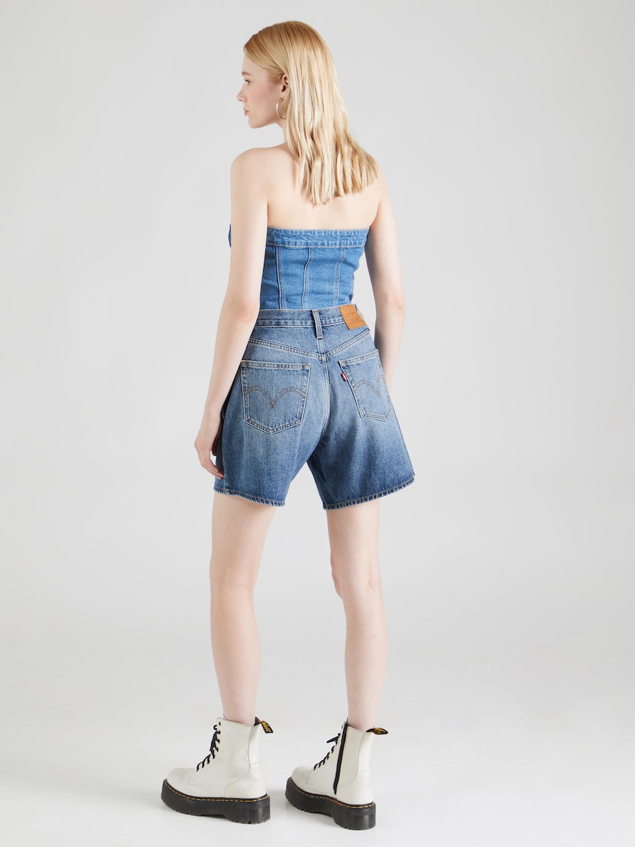 Джинсы свободного кроя LEVI'S  High-Rise Baggy Shorts, Blue Denim — фото 3