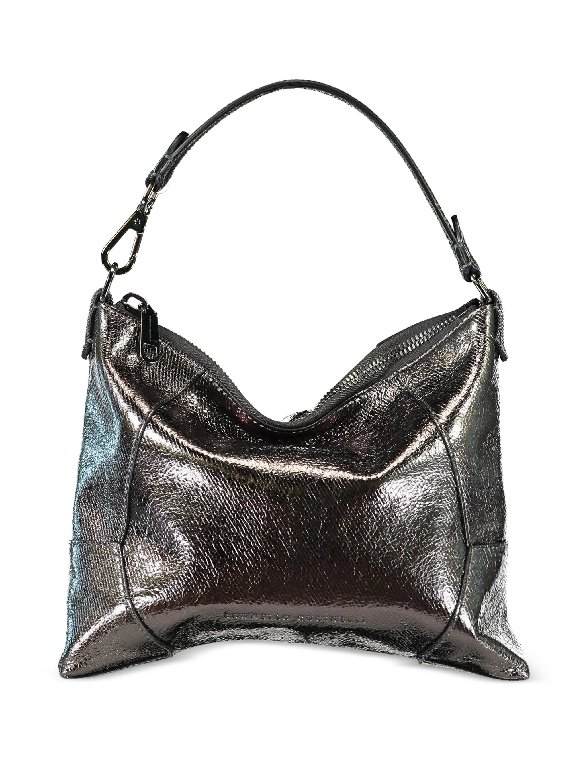 

Маленькая кожаная сумка-тоут Brunello Cucinelli, серый