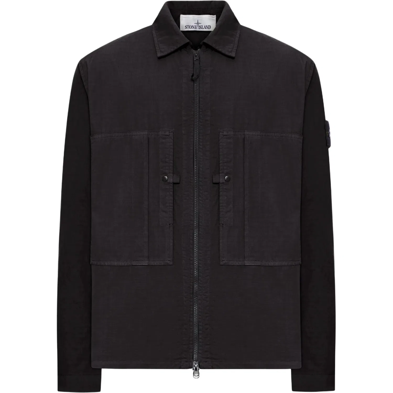 Рубашка свободного кроя с молнией Stone Island Black