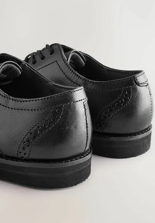 Туфли броги повседневные на шнуровке Wide fit Next, black, черный — фото 4