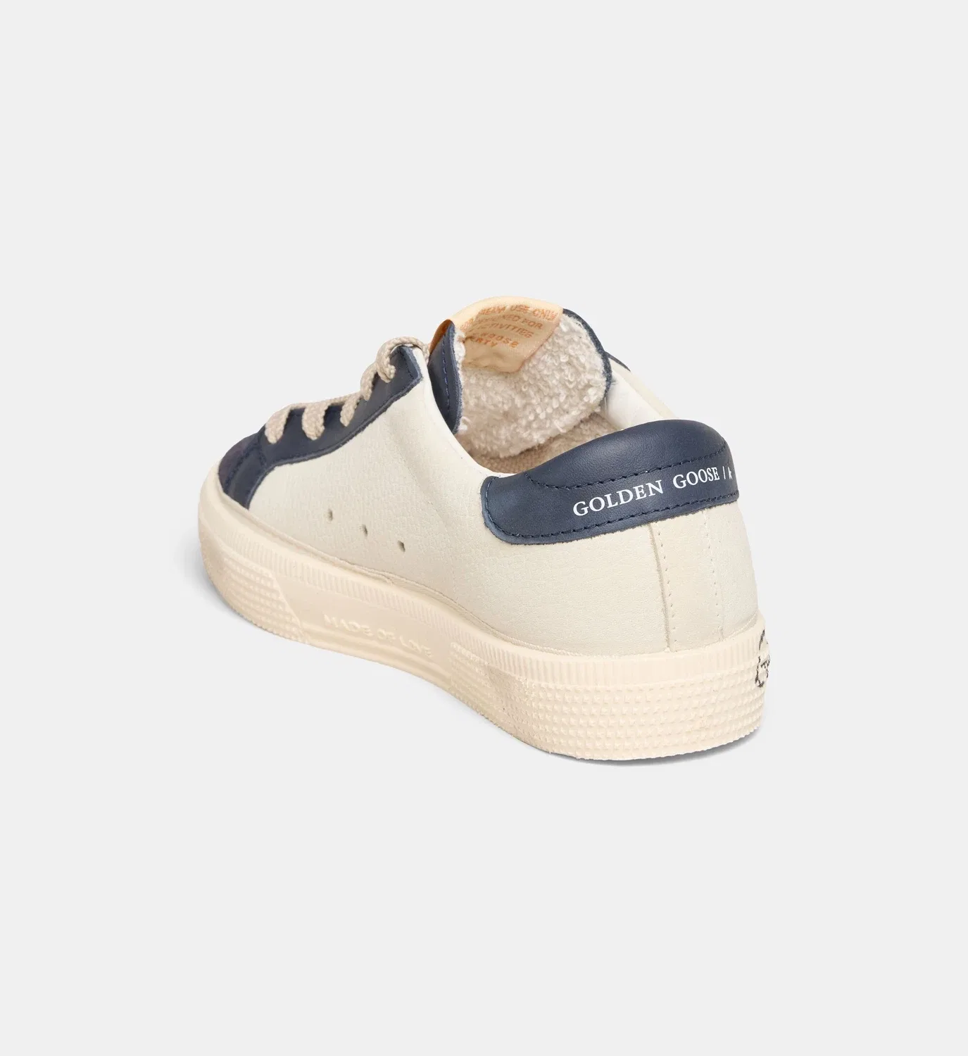 Низкие кеды May из потертой кожи нубук GOLDEN GOOSE, белый — фото 3