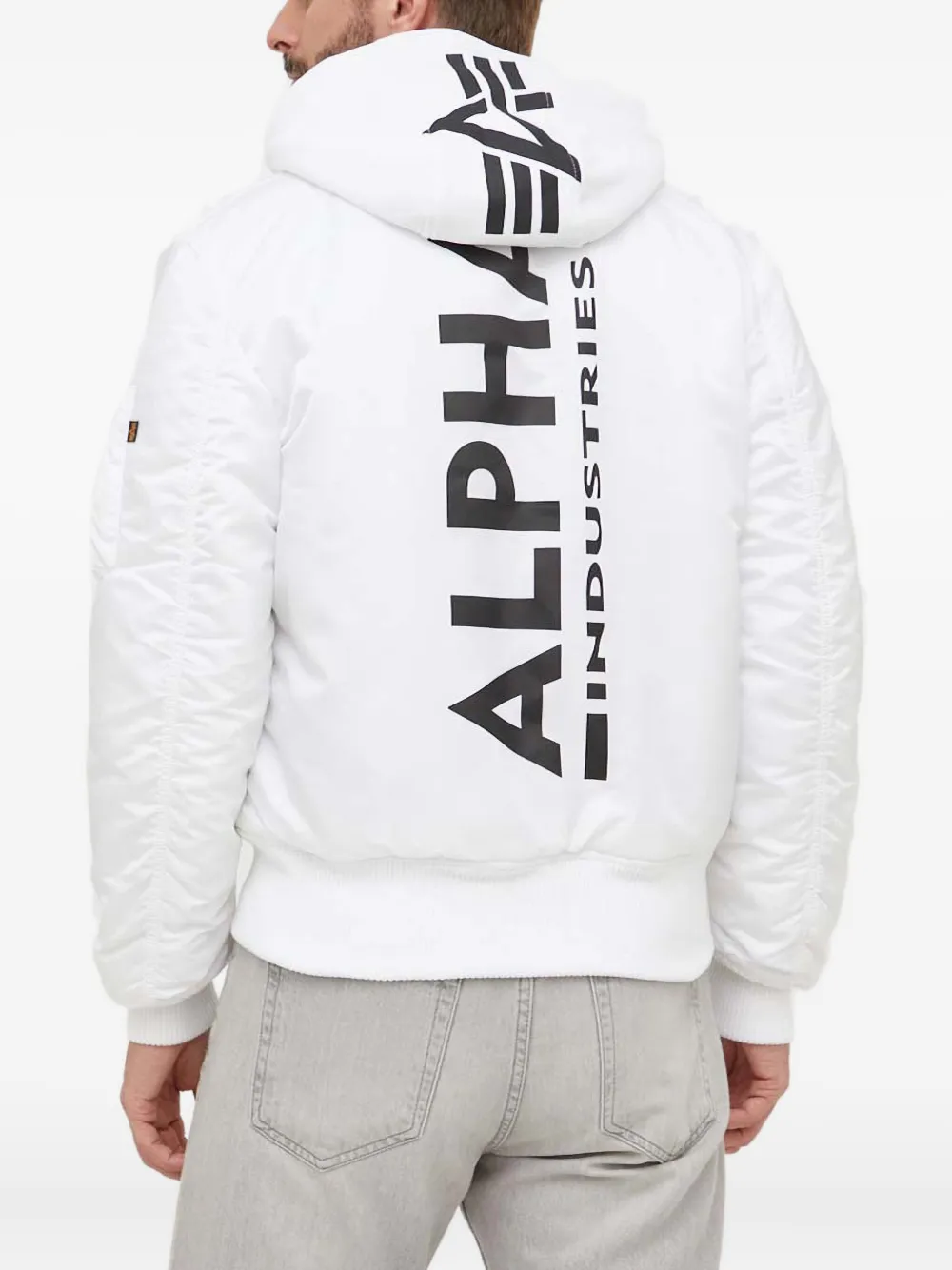 

Бомбер MA-1 с капюшоном на молнии Alpha Industries, белый