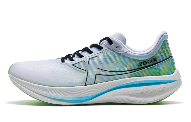 

Кроссовки мужские беговые с износостойкой поддержкой низкие ACE технология подошвы All Things Are Born XTEP, новый белый/луково-зеленый/солнечно-горный синий