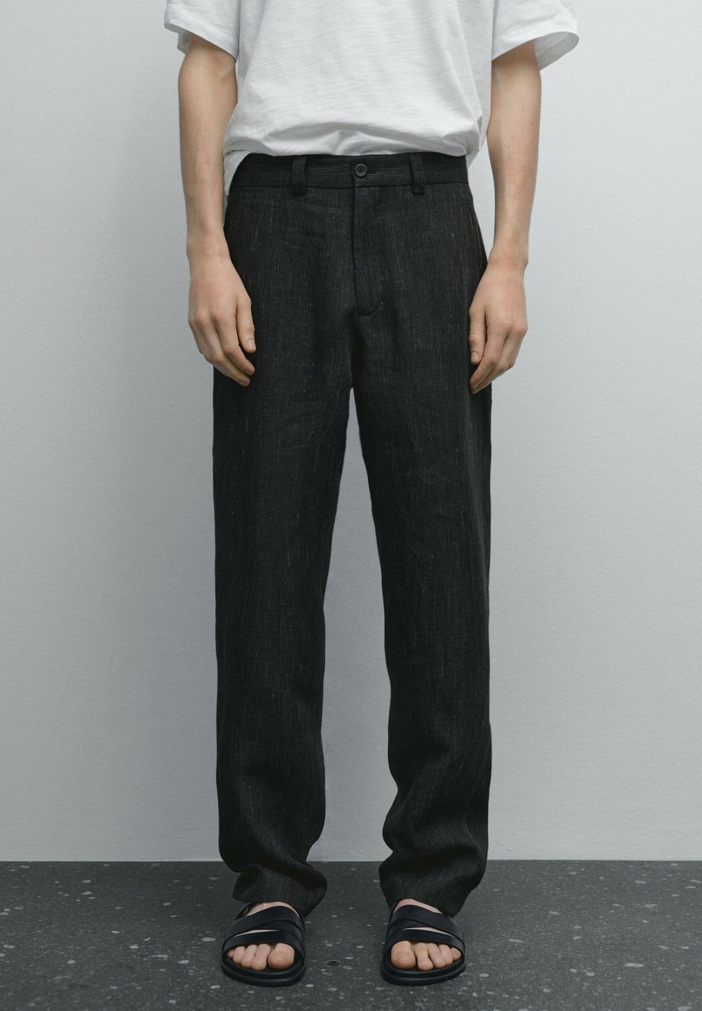 

Чиносы WITH CHECK DETAIL Massimo Dutti, цвет Mottled Dark Blue