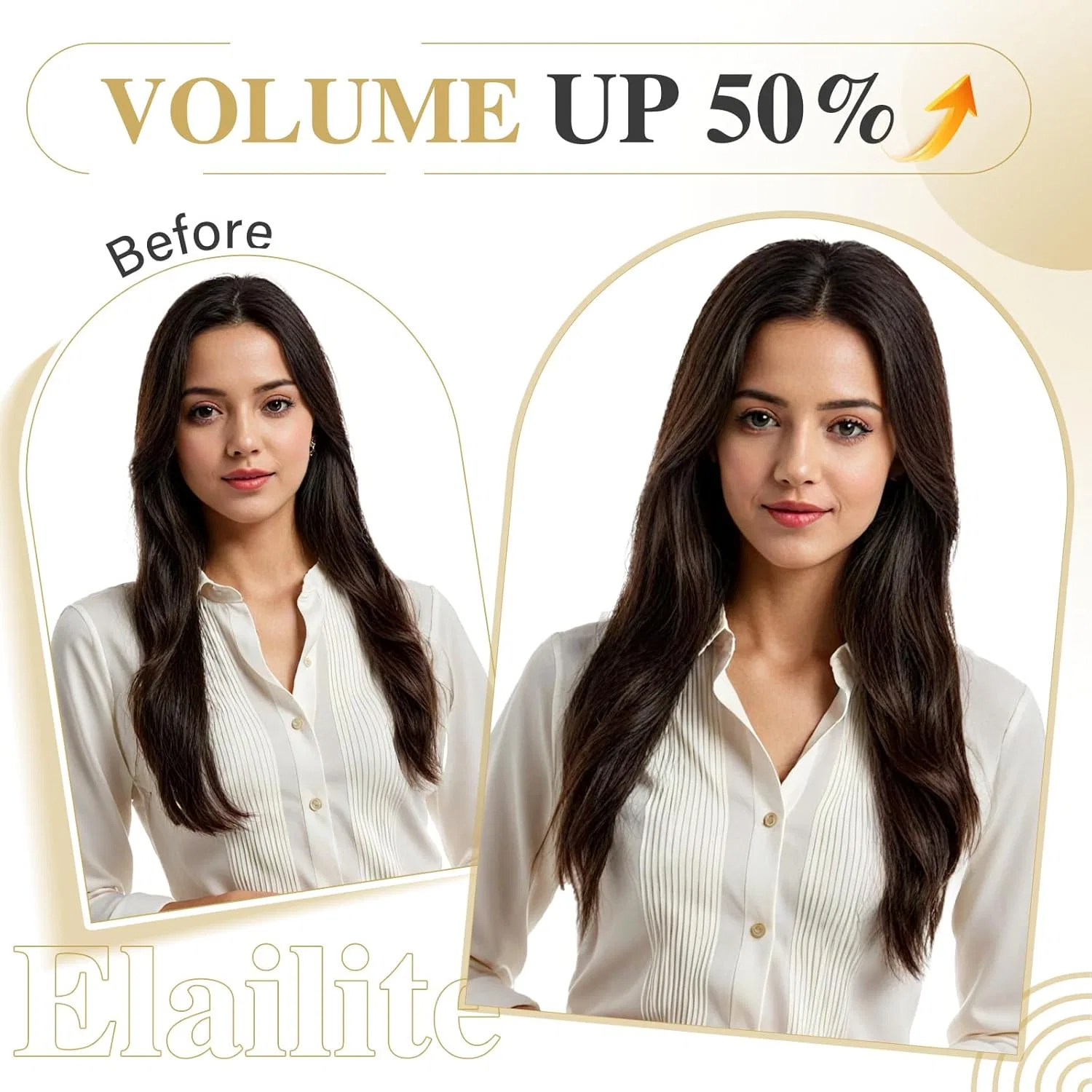 Накладные волосы на заколках из натуральных волос Elailite Elailite — фото 2