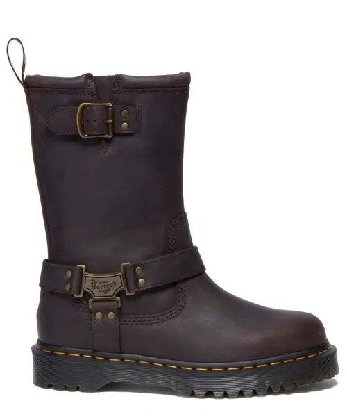 Ботинки ANISTONE HI RIGGER BOOTS Dr. Martens мидл высота, тёмно-коричневые