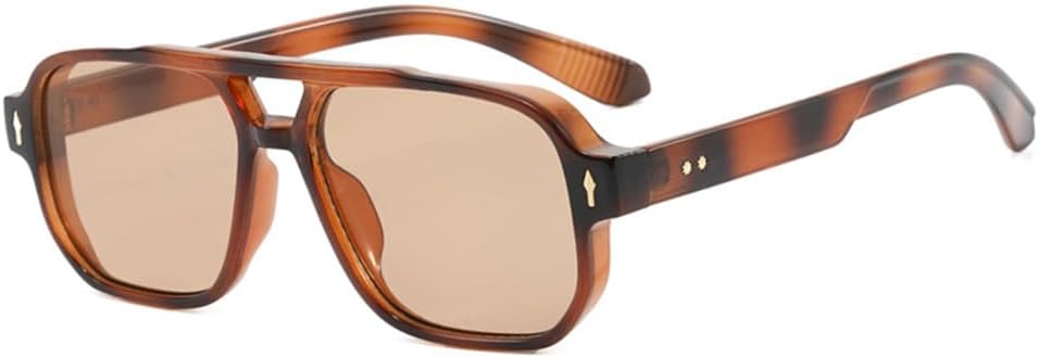 

Солнцезащитные очки-авиаторы в стиле ретро с семиугольной оправой, большие, для женщин, в стиле 70-х, квадратные, винтажные, модные, в пластиковой оправе HEPTAGRAM 7, Mix/Light Brown