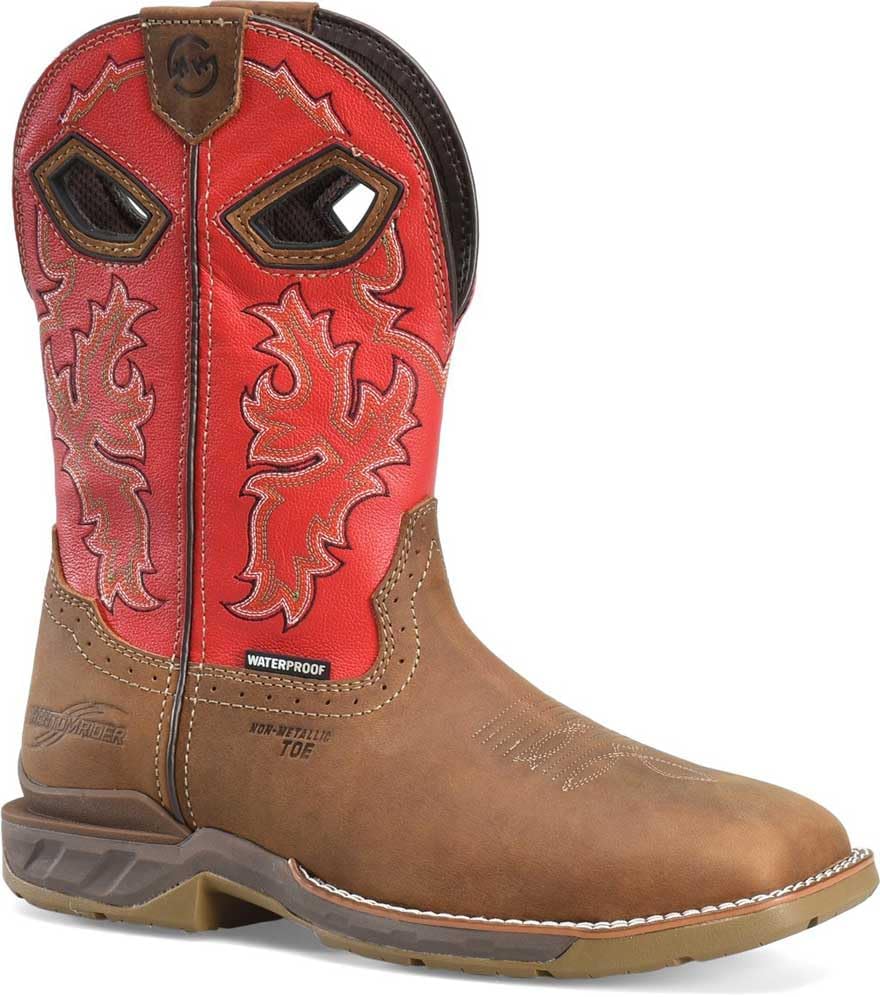 

Мужские сапоги PHANTOM RIDER DOUBLE-H Henly 11 водонепроницаемые, с квадратным композитным носком, стиль Roper, с верхом из натуральной кожи Atlantic и голенью из кожи красного цвета ягод Годжи