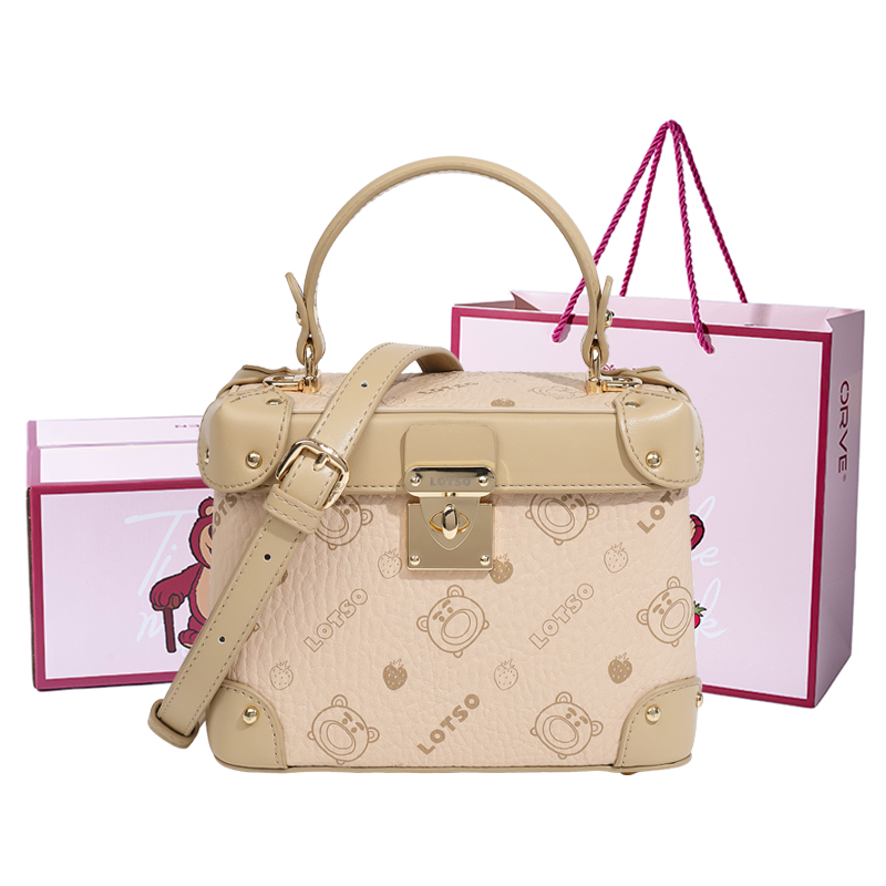

Disney Сумка через плечо из ПВХ серии "Клубничный мишка", Milk Tea[Lotso Box+Shopping Bag]