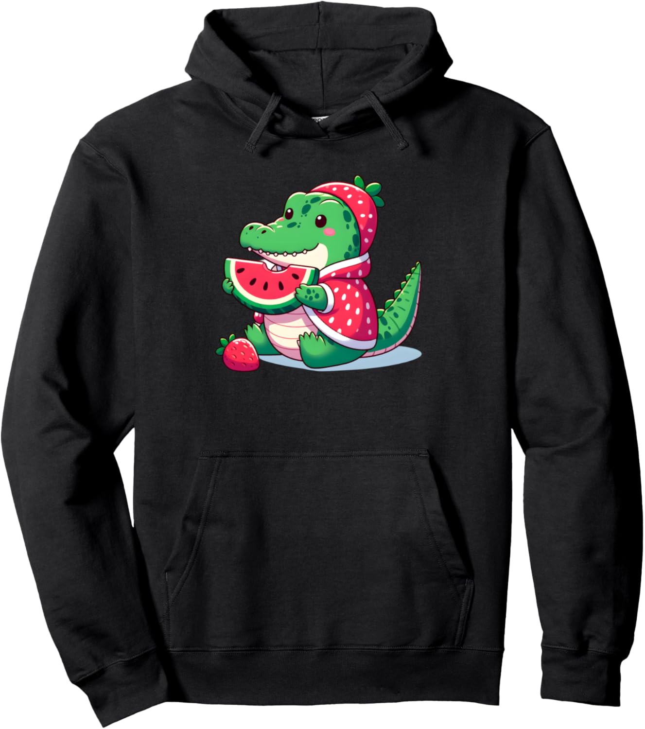 

Толстовка с капюшоном в виде крокодила в костюме клубники Strawberry Crocodile Collection, черный