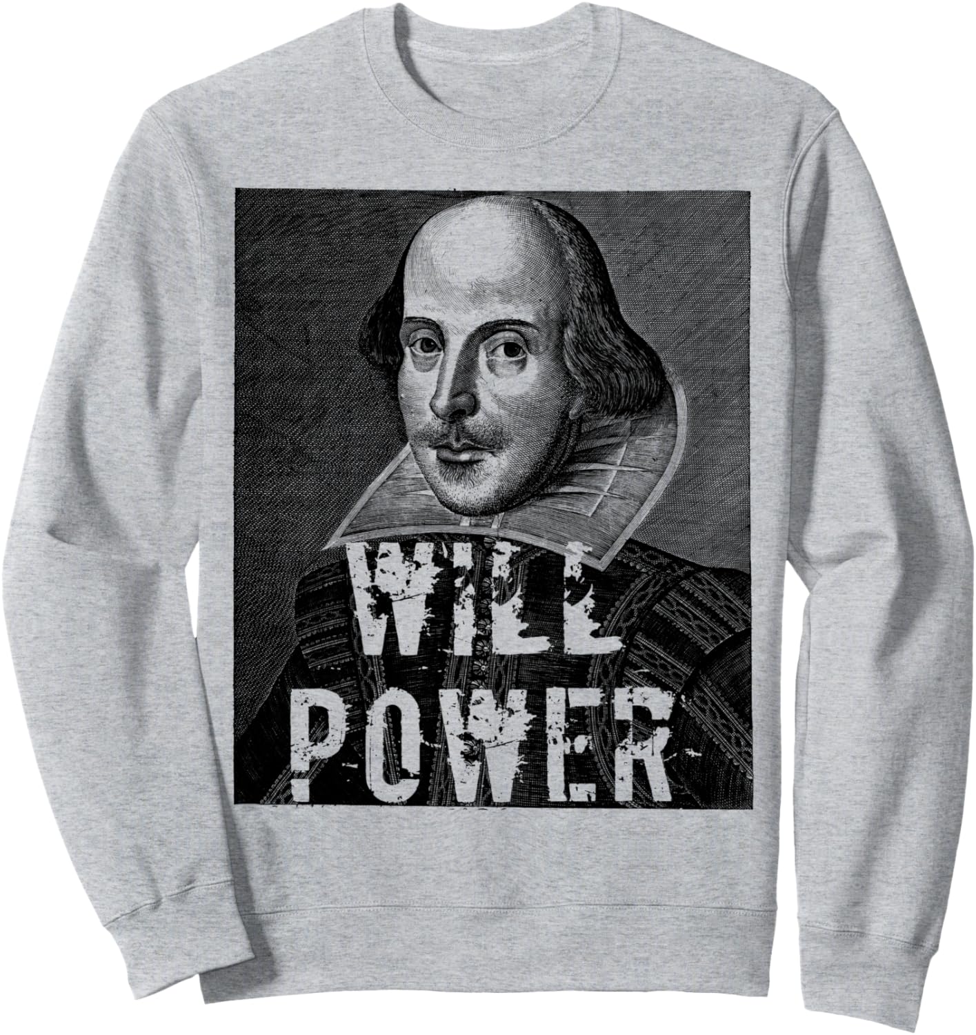 

Толстовка с надписью «Сила воли» Уильяма Шекспира Will Power William Shakespeare, серый