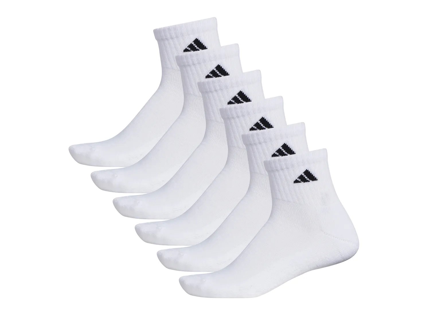 Носки adidas Athletic Cushioned Men's Quarter Ankle Socks - 6 Pack, белый — фото 2