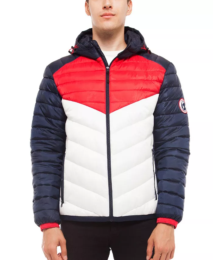 

Куртка Rokka&Rolla Light Weight Quilted Hooded, белый/темно-синий/красный