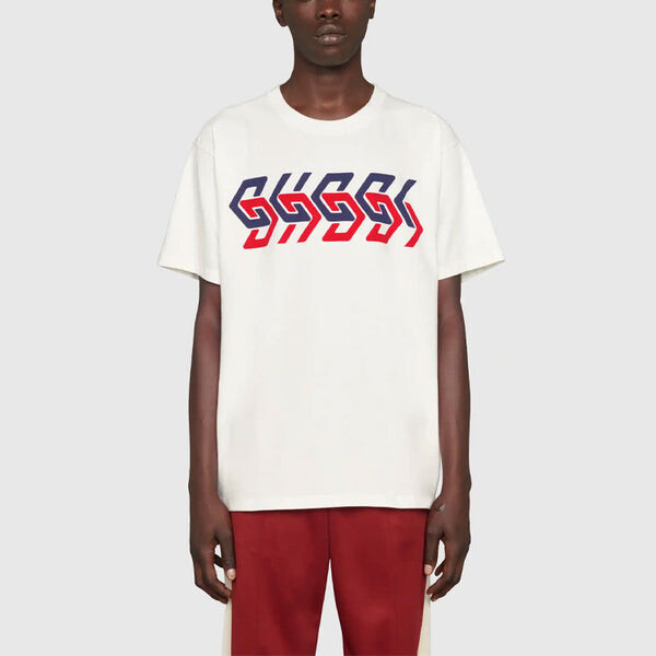 Футболка Gucci Mirror Print, слоновая кость