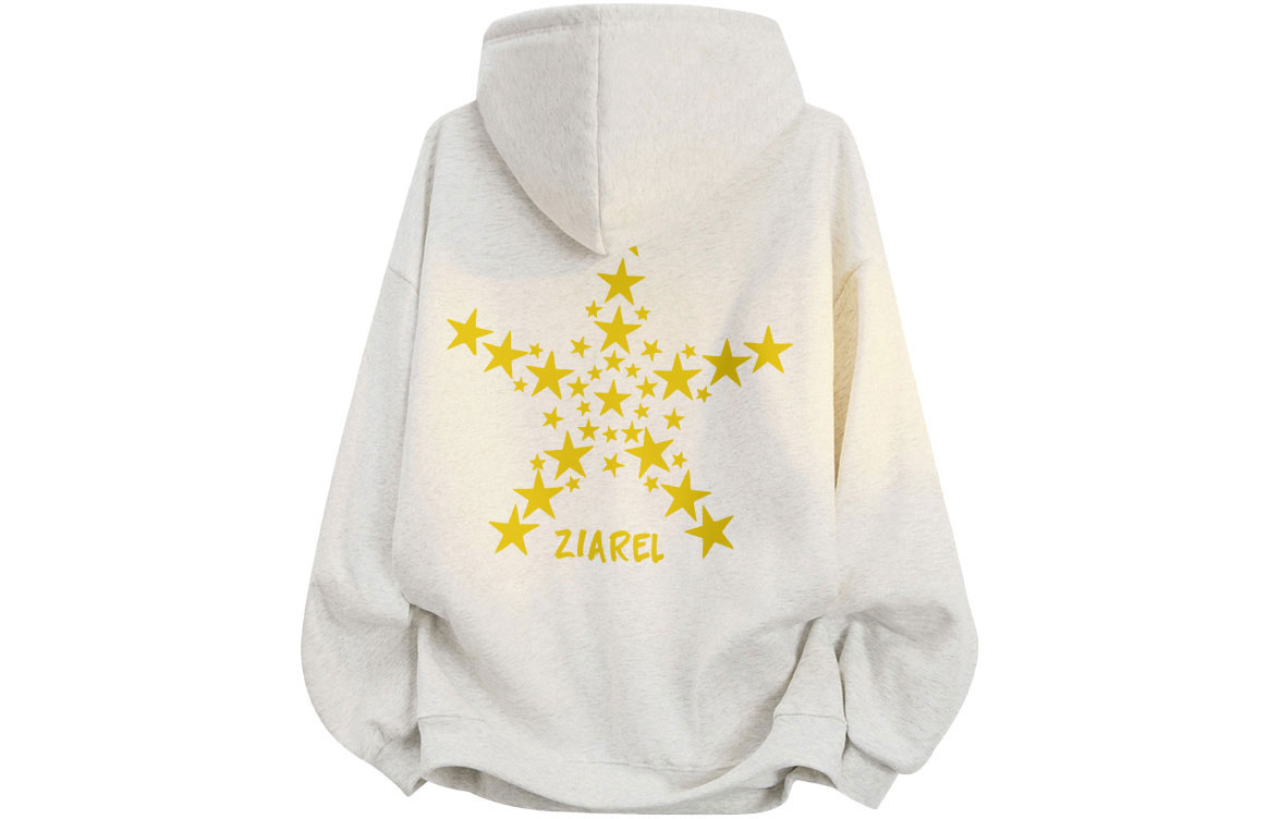

Толстовка Unisex Hooded Moderate Heavyweight ZIAREL, белый heather серый