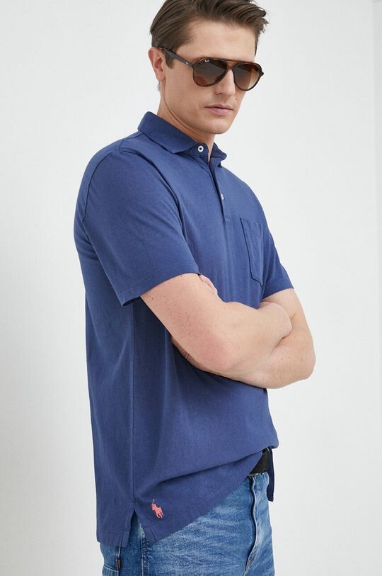 

Поло льняного оттенка Polo Ralph Lauren, темно-синий