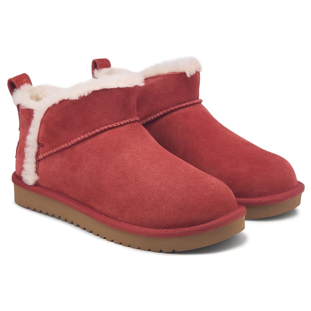 Зимние ботинки женские Ugg Koola Koolaburra короткие с мехом, красный — фото 2