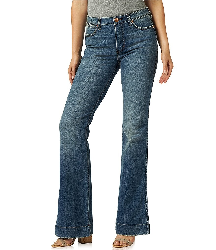 

Джинсы-клеш Wrangler с высокой посадкой и брюками, синий