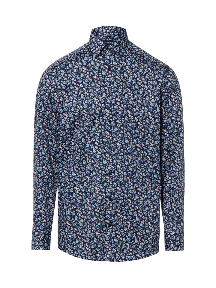 

OLYMP Темно-синяя разноцветная рубашка