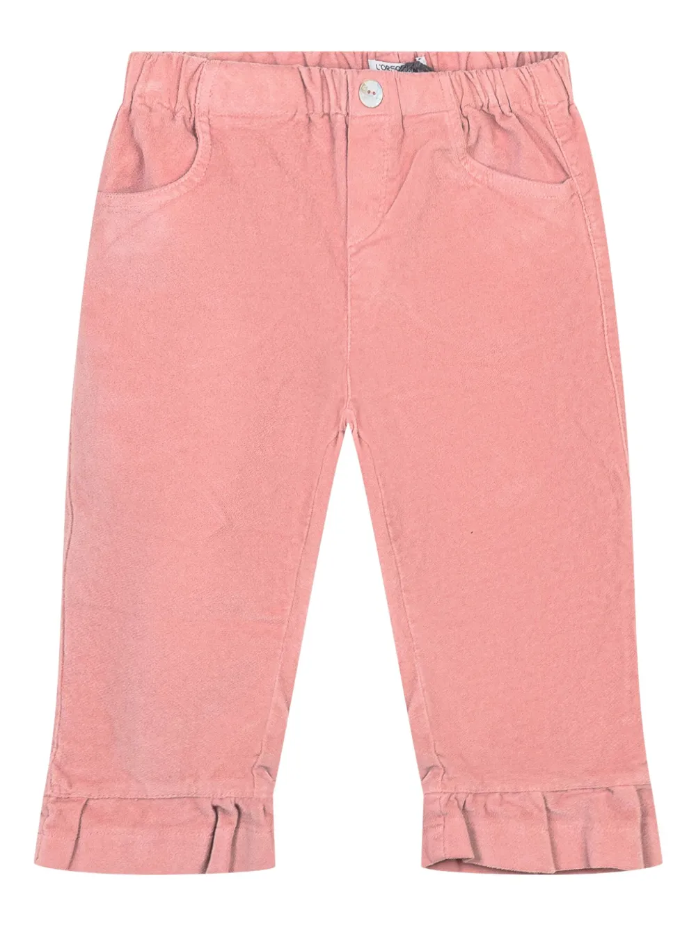 

Вельветовые брюки с оборками L'Orsobruno, розовый
