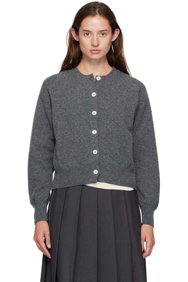 

&Daughter Серый кардиган с круглым вырезом ADA