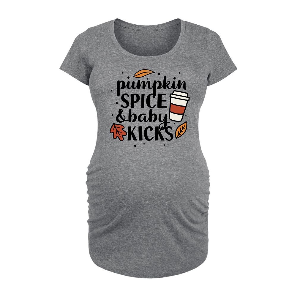 

Футболка Maternity Pumpkin Spice And Baby Kicks с рисунком Хэллоуина Licensed Character, серый