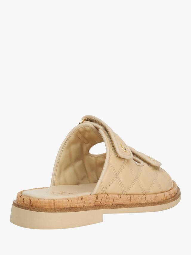 Lottais кожаные стеганые сандалии на двойных бретелях Dune London, Camel — фото 4
