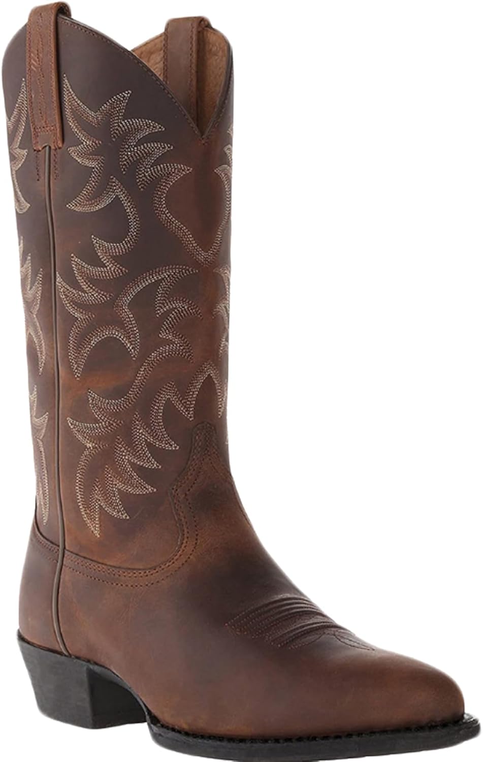 

Мужские ковбойские сапоги JUNQIAKO Классические модные вышитые западные туфли Традиционные деревенские сапоги, коричневый