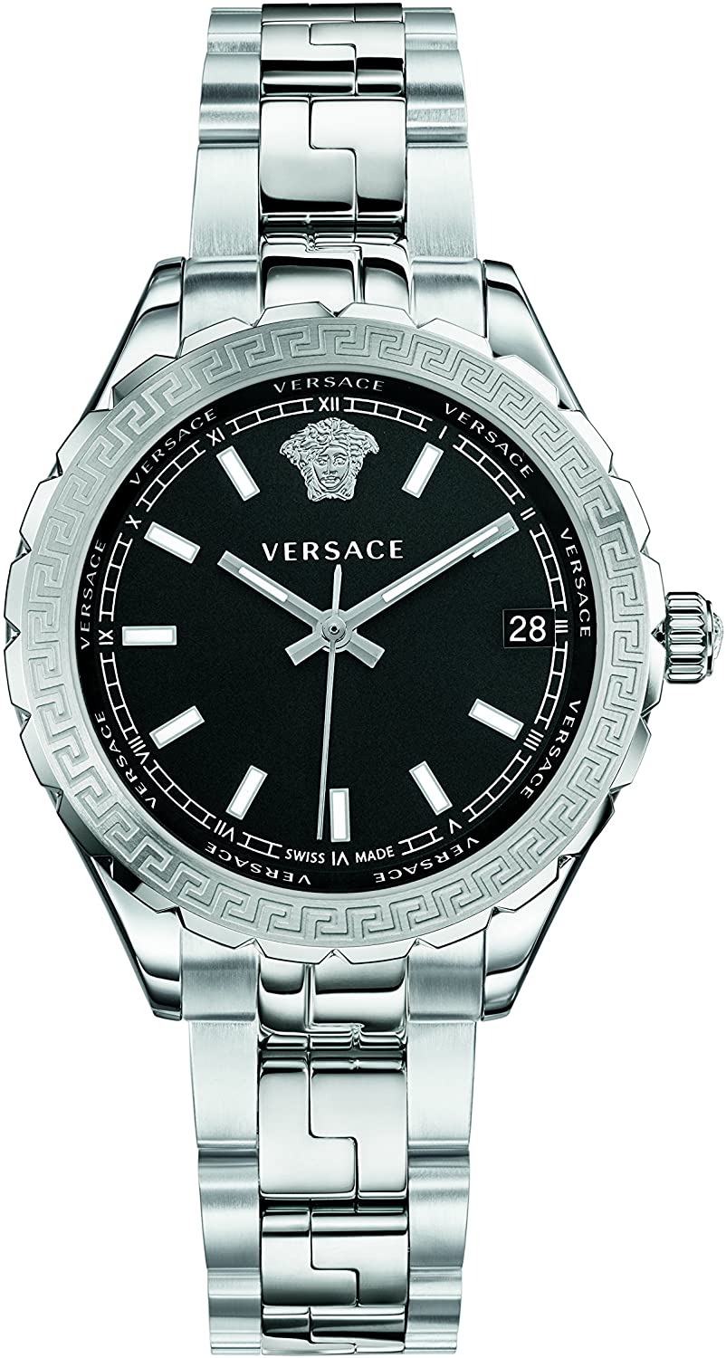 

Женские кварцевые часы Versace Hellenyium 35 мм, серебряный