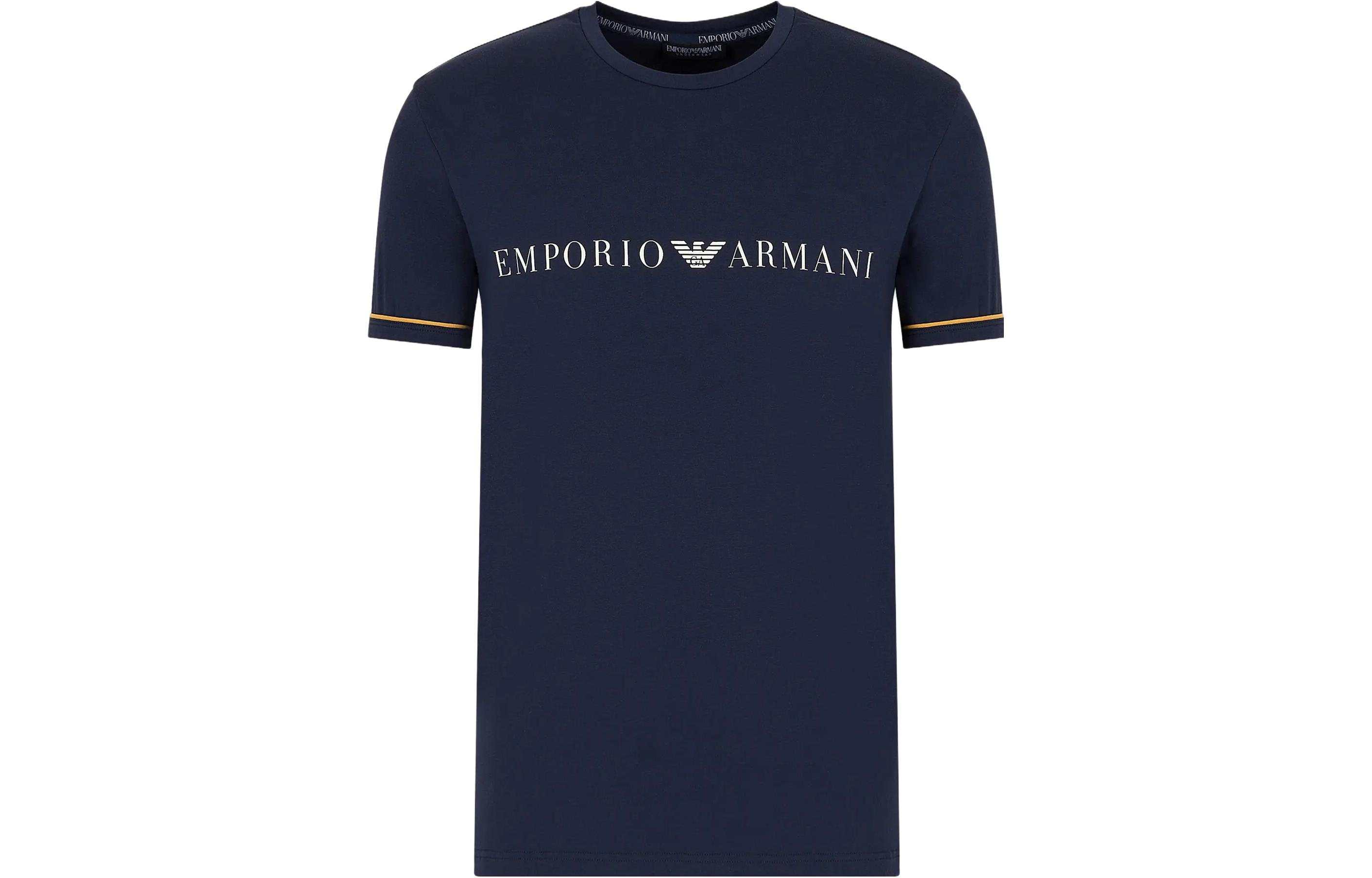 

EMPORIO ARMANI Футболка мужская морская синяя, Синий, EMPORIO ARMANI Футболка мужская морская синяя