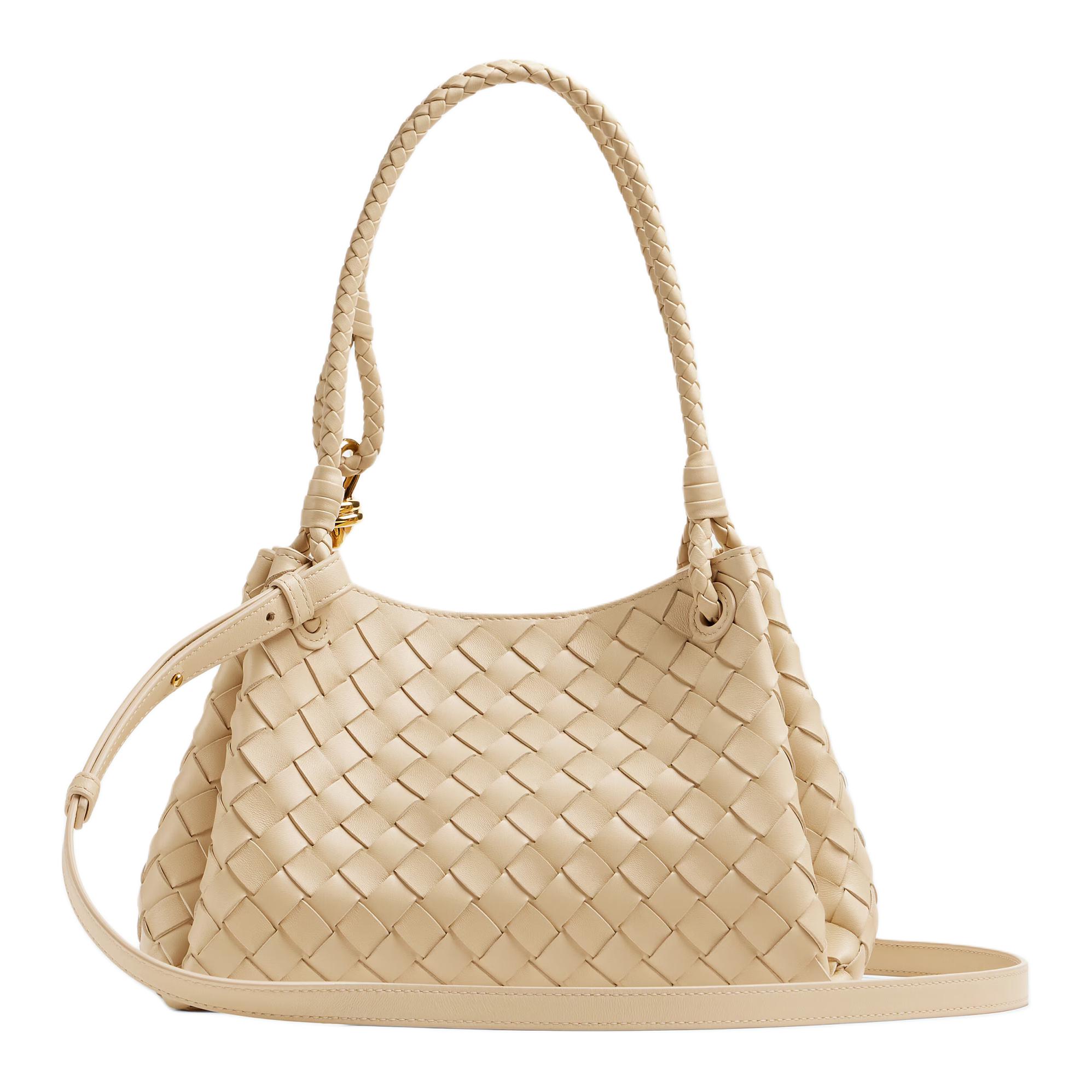 Bottega Veneta Женская сумка через плечо из лайки Parachute цвета соломенно-желтого — фото 3