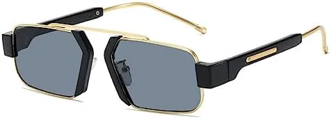 

Ретро солнцезащитные очки для женщин с прозрачными линзами цвета океана, мужские панк-очки с шестиугольными линзами, женские солнцезащитные очки UV400 MTZJH, Gold