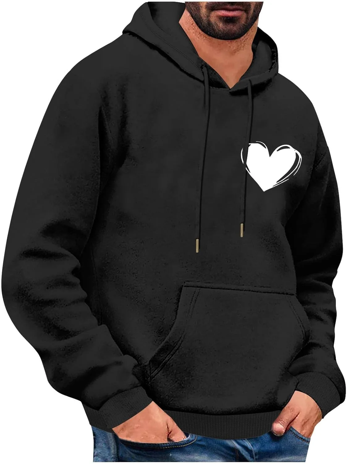 

Мужская толстовка Zeiyignr с капюшоном и сердцем на День святого Валентина