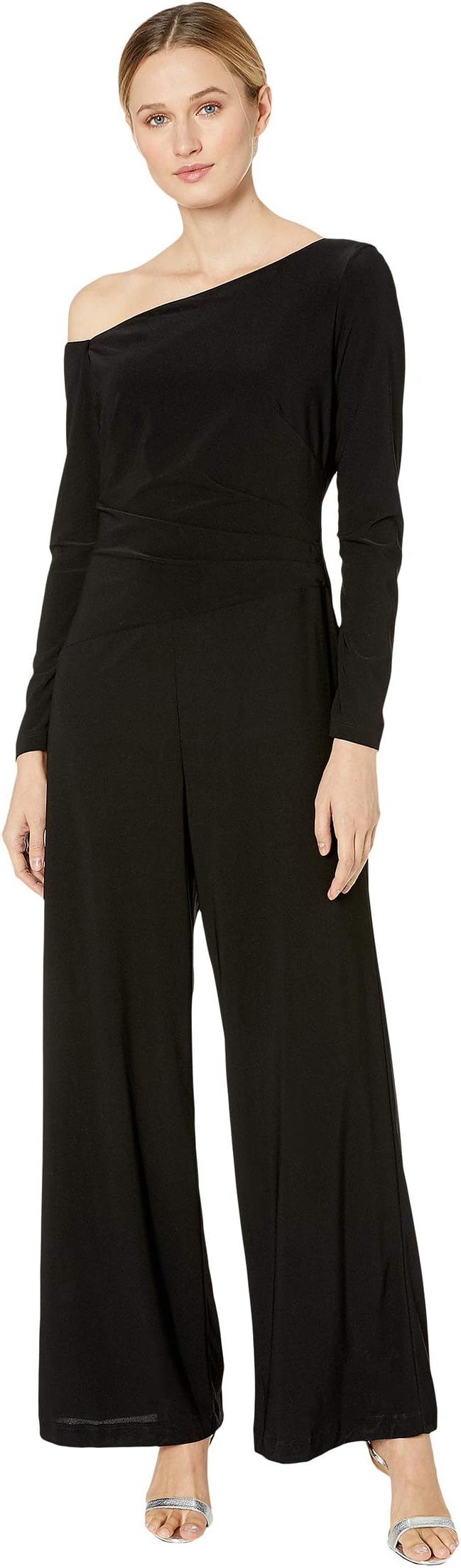 

Комбинезон Taylor Long Sleeve Boat Neck Wide Leg Jumpsuit, черный